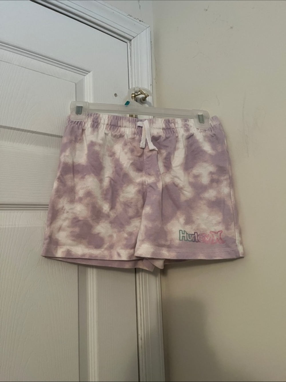 Hurley Lavender and White Tie-Dye Kids Shorts
